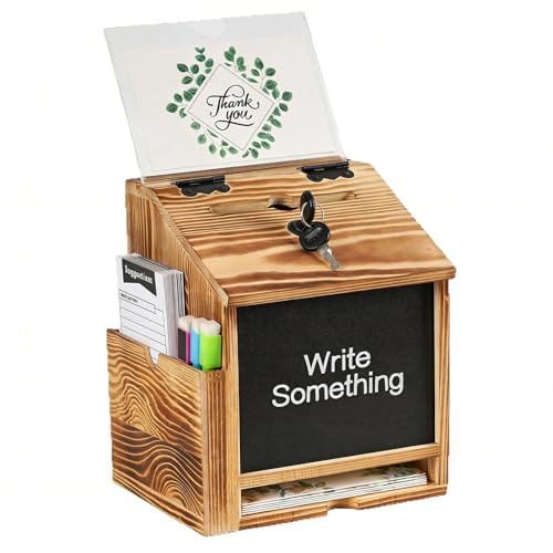 Boîte à suggestions en bois murale avec fente pour votes - 3
