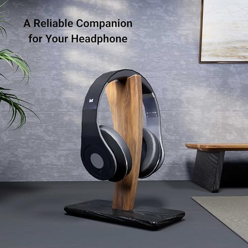 Headphone Holder Desk, AirPod Max Stand for Desk, Universal Headphone Stand Wood for Gaming & AirPods Max, Featuring Elegant Sail Design for Stylish Display - Image 3