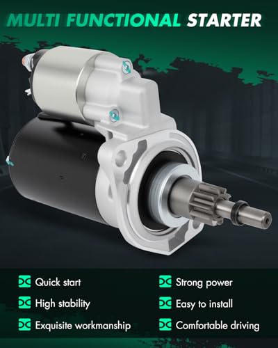 Image of SCITOO Starter Motor fit for Audi for TT Quattro 1.8L 2002 2004-2005,for Volkswagen for Corrado 1.8L 1990-1992,for Volkswagen for Jetta 1.8L 1993-1995 Replacement Starter 17223