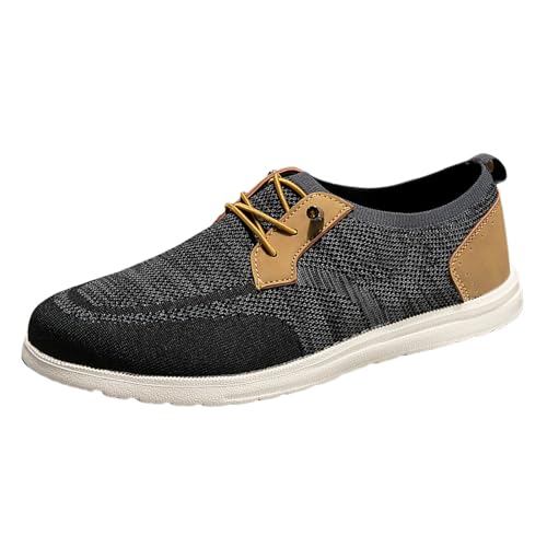 Scarpe da uomo estive, leggere, traspiranti, leggere, traspiranti, leggere, traspiranti, per uomo e donna, scarpe da ginnastica casual in pelle, da uomo alla moda e atletiche, Nero , 48 EU
