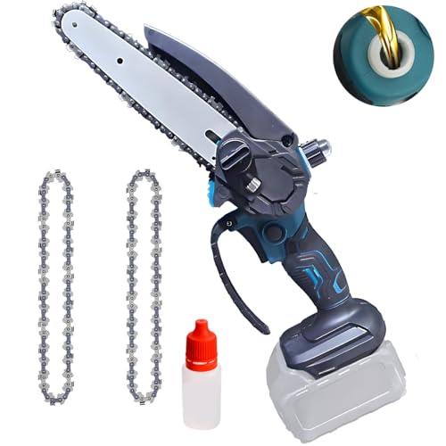 Mini Kettensäge für Makita 18V Akku, Akku Kettensäge 6 Zoll mit 800W Bürstenloser Motor, Akku Säge mit Automatischer Öler, Handkettensäge für Gartenscheren Astschere Holzschneidenz (ohne Akku)