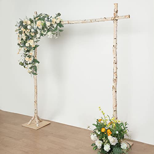 TABLECLOTHSFACTORY-75ft-Natural-Birch-Wood-Square-Wedding-Arch-Rustic-Arbor-Photography-Backdrop-Stand