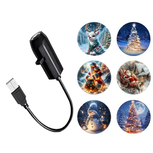 2 Stück Projektor Weihnachten Aussen Lichte,Weihnachts Projektor AußEn Light,USB LED Weihnachten -Dekoration Mit 6 Mustern,Party Licht Projektion FüR...