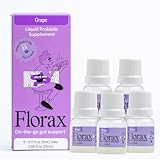 Florax - Liquid Probiotic Supplement - On-The-Go Gut Support for Women and Men - Grape Flavor - 5 vials of 0.17 fl oz (5 ml) - Vegan, Gluten Free, Lactose Free, Soy Free, Preservative Free