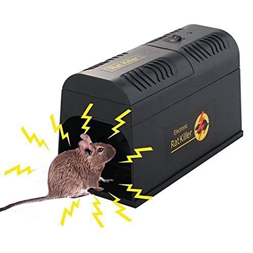 Trampa Electrónica para Ratas 8000V Extra Grande, Mata Ratones Interior Exterior, Zapper Eléctrico Potente, Repelente Humano de Roedores, Control de Ratas y Ratones