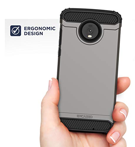 Encased Moto Z4 Belt Clip Holster Case (2019 Scorpio Armor) Ultra Protective Tough Grip Cover With Holder - Gunmetal Grey #TOP5