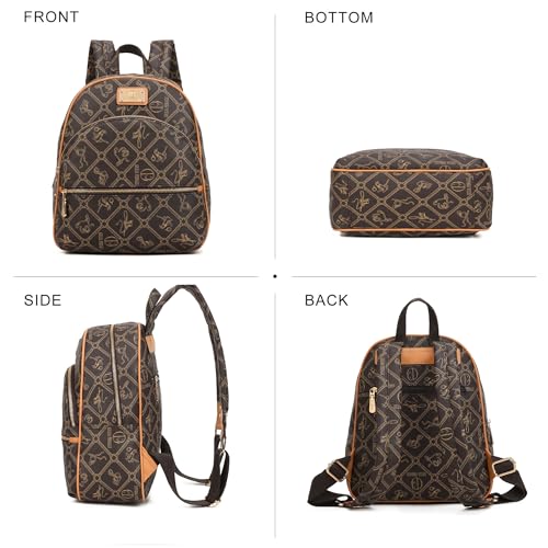 Image of JULIE FERRARO Small Backpack Purse for Ladies Women Fashion Multi Pockets Daypacks with Front Zip Pocket
