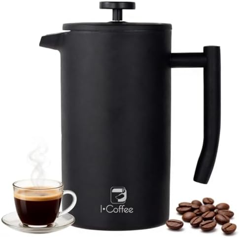 iCoffee Prensa Francesa de Aço Inoxidável 700ml, Design Antiescal...