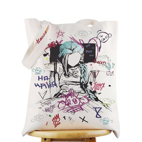 Jin & vi movie tote bag jin & caitlyn player gift jin was here shopping grocery bag jin & silco merch