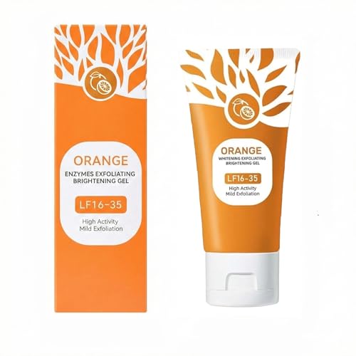 Image of Orange Enzyme Exfoliating & Brightening Gel for Face & Body | Gentle Peel Exfoliating | Dead Skin Remover, Tan Removal Gel, Skin Brightening Face Exfoliator (Pack of 1)