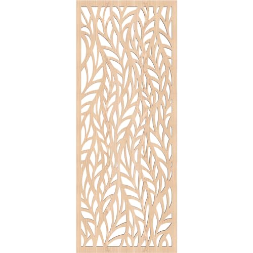 Image of Ortonville Decorative Pierced Fretwork Wood Wall Panels, 13 3 /8 inchW x 34 3 /8 inchH x 3 /8 inchT, Red Oak