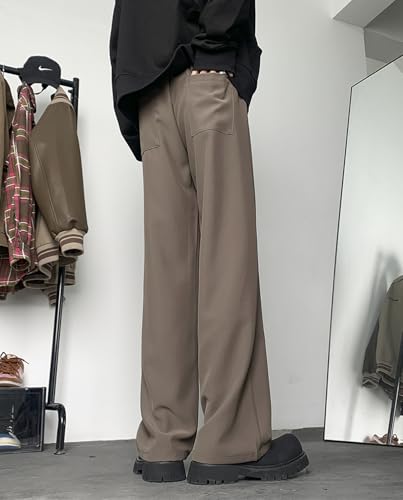 Baggy Wide Leg Work Pants for Men Casual Straight Leg Dress Slacks Mid Rise Loose Fit Suit Trouser4