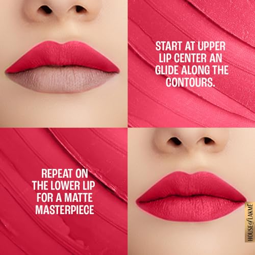 Image of Lakme Powerplay Priming Matte Lipstick, Smooth Matte Finish, Lightweight Lipstick, Smudgeproof, Lasts 16hrs, Hydrates Lips, Ruby Rush, 3.6g (Pack of 2)