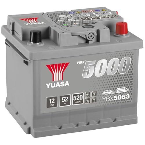 Yuasa YBX5063 12V 52Ah 520CCA Silver Sealed Maintenance Free High Performance Car Battery
