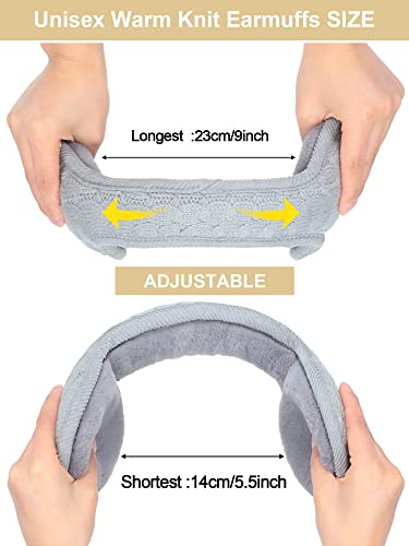 Jagely 6 Pieces Unisex Ear Muffs Cold Winter Knit Earmuffs Fur Foldable Behind The Head Ear Warmer With Adjustable Wrap For Women Men Girls Running Outdoor #TOP1