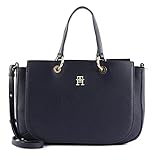 IKONISCH und ZEITLOS: Die original Tommy Hilfiger Handtasche punktet durch ihr elegantes Design. Das Highlight des Shoppers ist das TH-Monogramm-Emblem vorne.