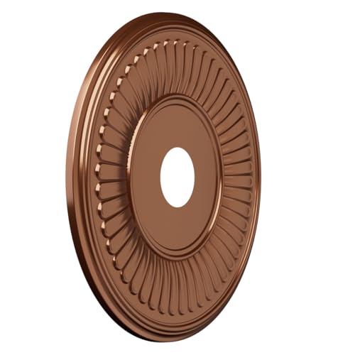 Image of 19 inchOD x 3 1 /2 inchID x 1 inchP Berkshire Thermoformed PVC Ceiling Medallion (Fits Canopies up to 8 3 /8 inch), Bright Coat Dark Bronze