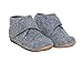 Bio Kinder Hausschuhe Hüttenschuhe Wollwalk 100% Schurwolle, Grau Melange, 26