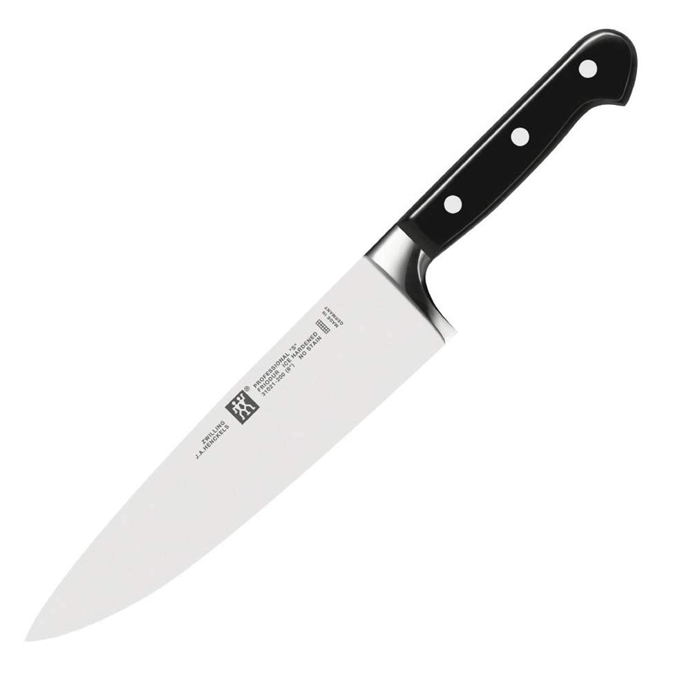 ZWILLING Cuchillo de cocina, Longitud de la hoja: 20 cm, Hoja ancha, Mango especial de acero inoxidable/plástico, Profesional S