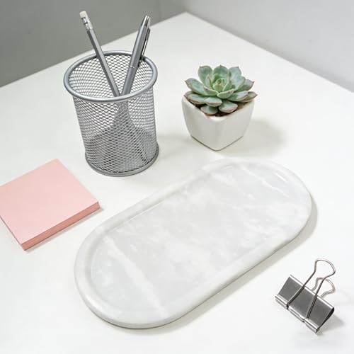 Natural Marble Decorative Tray-Bathroom Counter Decor Vanity Perfume Tray — view 6