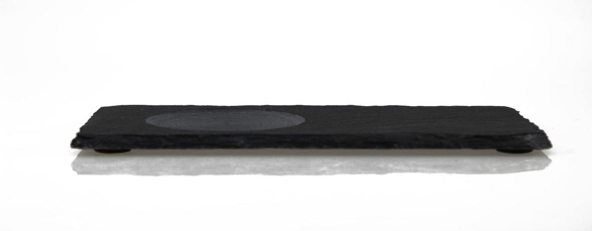 Sendez 6 Untertassen aus Schiefer 20x10cm Unterteller Untersetzer Kaffeeuntertassen