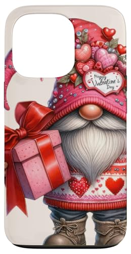 Custodia per iPhone 13 Pro Happy Valentines Day Graphic For Women And Men Funny Gnome