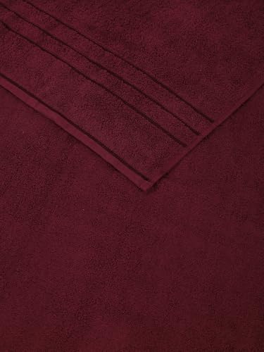 Image of Monte Carlo Essential 100% Cotton Bath Towel | 340 GSM Ultra Lightweight & Quick Dry | Soft Absorbent Large Towel 75x150 cm | Skin Friendly Daily Use Bathroom Towel for Men & Women (Soho) | Wine Red