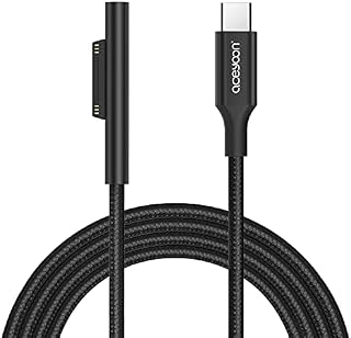 aceyoon Surface Connect to USB C Charging Cable 1M/3.3ft, Nylon Braided Charger Cable Works with 45W 15V3A USB C Charger Compatible for Microsoft Surface Pro7 Go2 Pro6 5/4/3 Laptop1/2/3