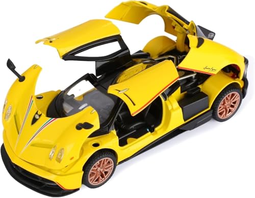 Image of Pagani Huayra 1:32 Model Car with Box, Zinc Alloy Pull Back Toy car with Sound and Light for Kids Boy Girl Gift [Colors as Per Stock]