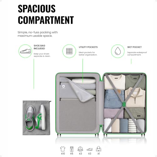 Image of SNITCH Blink 3Pc Set Blue Polycarbonate Hard Travel Suitcase - Suitcase for Travel Set of 3 & Luggage with 8 Wheels, Premium Lock, Wet & Dry Pouch & Free Shoe Bag