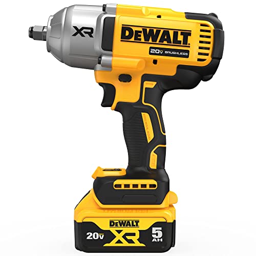 DEWALT 20V MAX Cordless Impact Wrench Kit, 20V MAX, 1/2″ Hog Ring With 4-Mode Speed, Includes Battery, Charger and Kit Bag (DCF900P1)