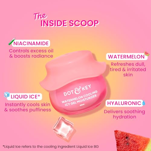 Image of Dot & Key Watermelon Luminous Skin Care Combo (Watermelon Sunscreen SPF 50 PA+++ 50gm & Watermelon Moisturizer 60 ml) | For Normal, Oily & Combination Skin | Controls Excess Oil | For UV /UVA Protect