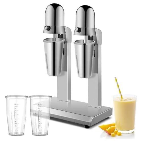 Máquina eléctrica para batidos de leche, batido de leche retro, máquina de espumado de doble cilindro de 800 ml, dos velocidades, para varios batidos, té, zumo