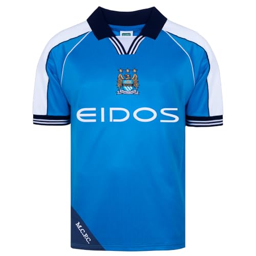 Score Draw Manchester City 2000 Retro Football Shirt Blue XXX-Large Polyester