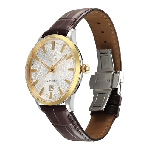 Image of Xylys Waltz-G with Analog with Date Automatic Silver Dial Silver Leather Strap Watch for Men - 40060BL01E