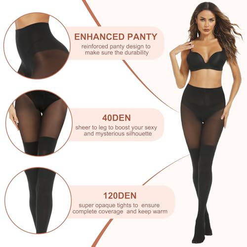 MANZI Faux Thigh High Tights Suspender Pantyhose Mock Over the Knee Socks Goth Stockings3