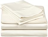Grandeur Linens 800 Thread Count Four (4) Piece Olympic Queen Size Ivory Solid Bed Sheet Set, 100%...