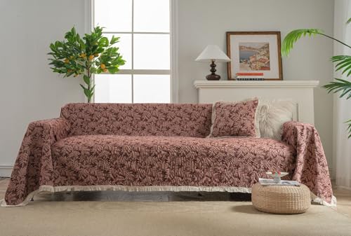 Housse de canapé avec pompon rouge 09 lavable et facile à installer
