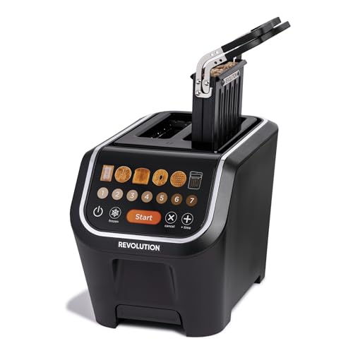 Revolution R90 Digital Toaster + Toastie Press Bundle – 2-Slice Wide Slot, Patented InstaGLO 2.0 Technology, Toastie Press Mode – Toast Bread, Bagels, Waffles, Tortillas, Pastries – Black