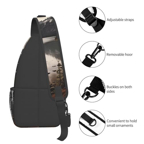 Sling Bag para hombres y mujeres bolso cruzado negro miniatura 4