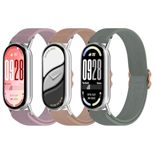 OUTPUTBT Elastisches Armband Nylon mit Metall Adapter Kompatible mit Xiaomi Smart Band 10/9/8 Armbänder Geflecht Sport Ersatzarmband für Mi Band 10/9/8 für Damen Herren OUTPUTBT Elastisches Armband Nylon mit Metall Adapter Kompatible mit Xiaomi Smart Band 10/9/8 Armbänder Geflecht Sport Ersatzarmband für Mi Band 10/9/8 für Damen Herren