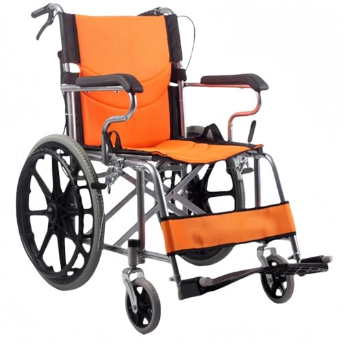 RoastMe介助型車椅子 折りたたみ 車いす 自走式 折りたたみ 車椅子 軽量車椅子 持ち運び易い 背折れタイプ 透気性 介護用品 高耐荷重 100kg 高齢者 お年寄りや向け 旅行用 外出用 ノーパンクタイヤ 車イス (20インチメインモデル イエロー