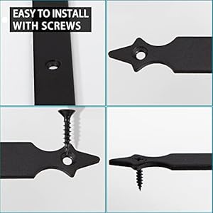 Barn door decorative corner bracket 77 in matte black rustic l brackets sliding door hardware decorator for garage farmhouse mirrors frame garden gate4 pcs with screw  urban country home decor