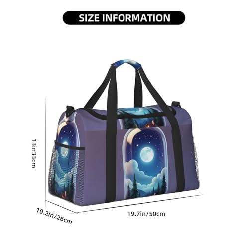 Beautiful bottle of under the night sky Print Travel Duffle Bag - Foldable Personal Item Travel Bag for Women & Men,13x10.2x19.74