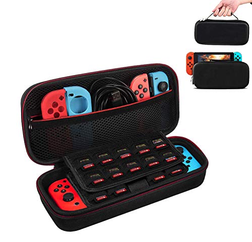 Funda para Nintendo Switch con Soporte,Case de protección para Nintendo Switch, Bolsa Transporte Ligera Case con más Espacio de Almacenamiento para 19 Juegos para Accesorios Nintendo Switch