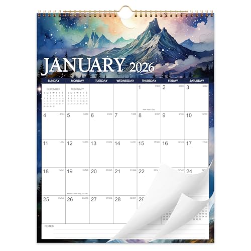 2026 Wall Calendar - 2026 Calendar Wall from Jan. 2026 to Dec. 2026, Large Wall Calendar 2026 with Unruled Blocks and Julian Dates, 14.5