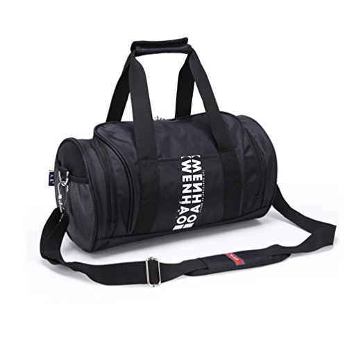 WENHAO Travel Small Duffel Sports Gym Luggage Bag (Small, Black)