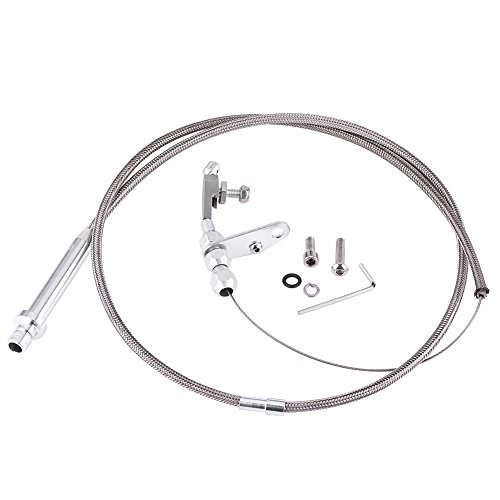 Keenso Th350 Kickdown Cable, Silver Stainless Steel Braided Kickdown Cable For 350 Turbo Transmission Assembly Detent Kickdown For Chevy Th350 #TOP2