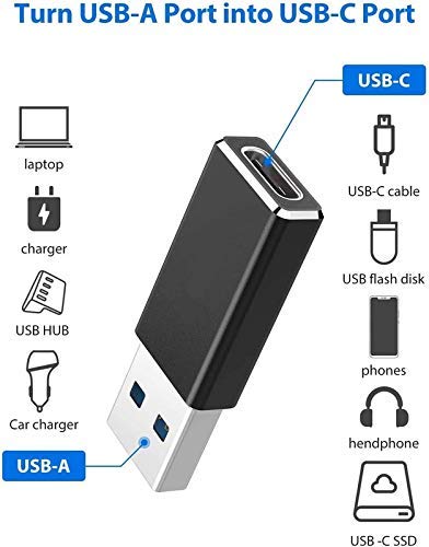 Image of USB to Type c Adapter Type c Female to USB 3.0 Type A Male Connector Supports Ultra-Fast Charging and high-Speed Data Transmission with OTG Transfer Function) - Pack of - 1
