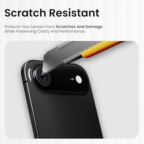 Image of CASEGEAR Clear Pro Camera Lens Protector Compatible With iPhone Air | HD Clarity | Scratch Resistant | Complete Coverage | Easy Installation | Space Black
